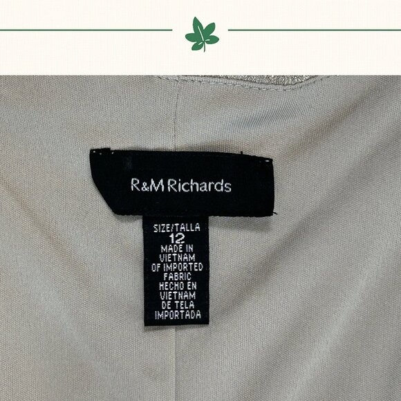 R&M Richards Metallic Champagne Dress & Jacket Set - Size 12 - Picture 10 of 13